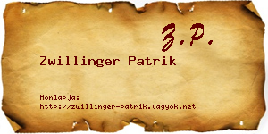 Zwillinger Patrik névjegykártya